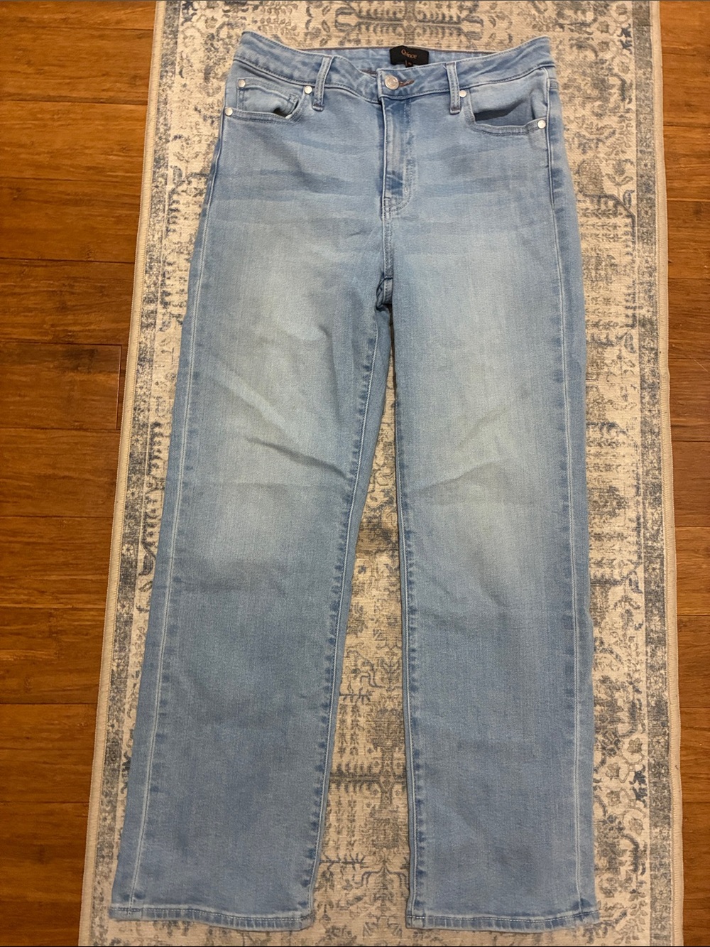 Quince stretch high rise Light Wash Women's Straight Leg Jeans - size 29